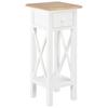 Side Table White 27 x 27 x 65.5 cm Wood