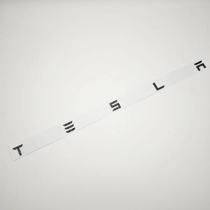 3D ABS Буквы Логотип Tesla Углеродный Хром Черный Красный Значок Наклейки на Задний Багажник Автомобиля Для Tesla Model 3 Y X S Задние Наклейки Аксессуары