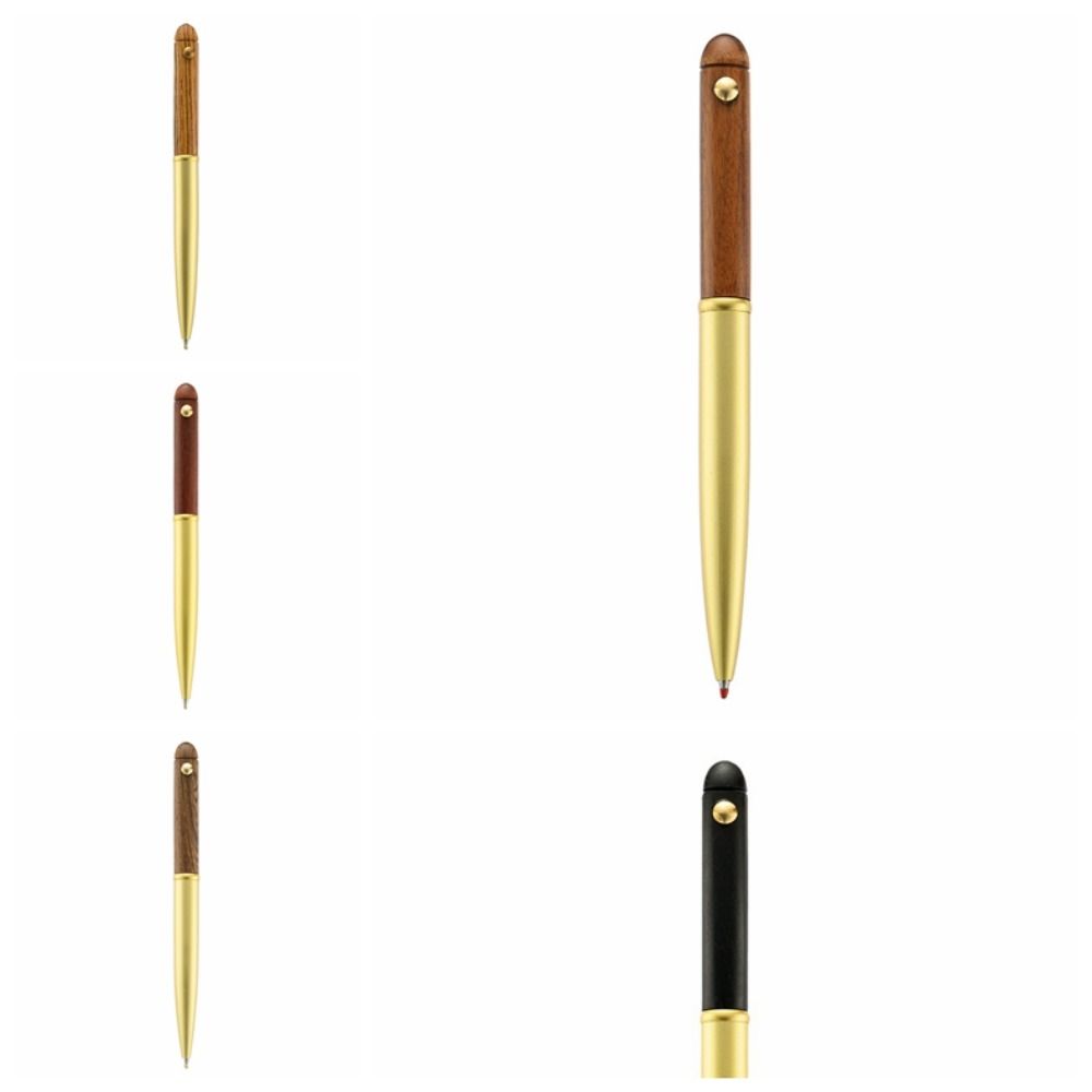 Retractable Wooden Ballpoint Pen Smooth Writing Calligraphy Ballpoint Pen Roller Ball Pens School