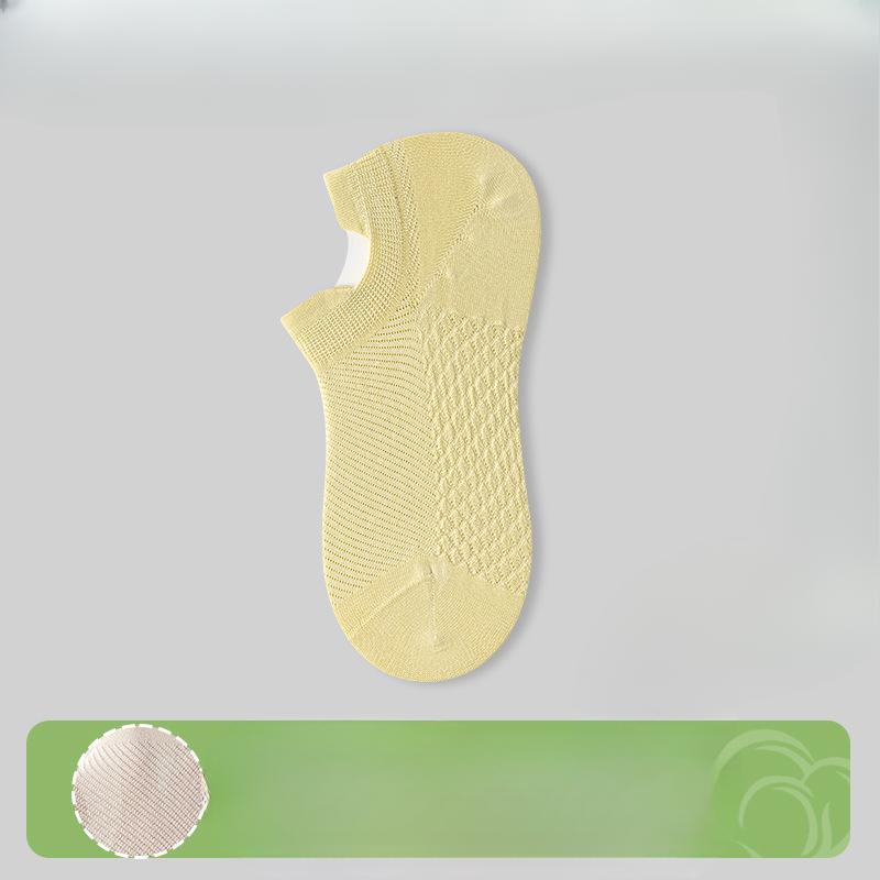 Женские носки без косточек, Сетчатые дышащие однотонные носки-лодочки, Антибактериальные и дезодорирующие носки из гребенного хлопка короткой длины, с защитой от соскальзывания на пятке