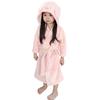 MARBEINE Kids' Hooded Bathrobe, Towel Fabric, Animal Print, for Boys and Girls, Open-Front, Fluffy, Perfect for Bathtime or Loungewear