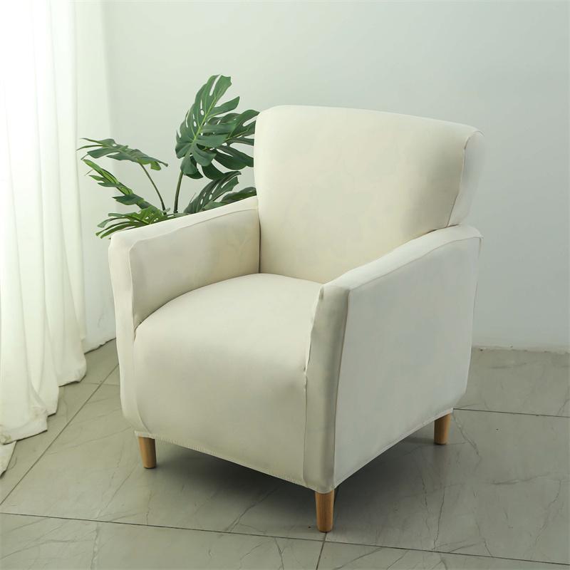 Solid Color Club Tub Sofa Cover Stretch Armchair Covers Elastic Single Couch Slipcover for Study Bar Counter Living Room