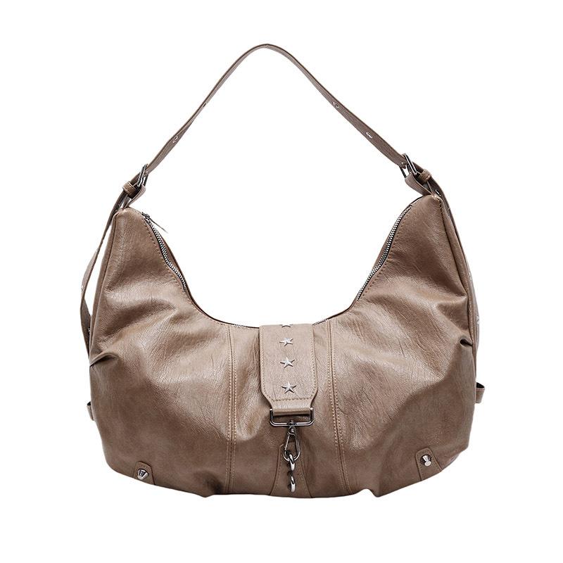 New Casual Fashion Hobos Bags for Women Retro One-shoulder Cross-body Bag Versatile Ladies Purse High Quality PU Leather Handbag