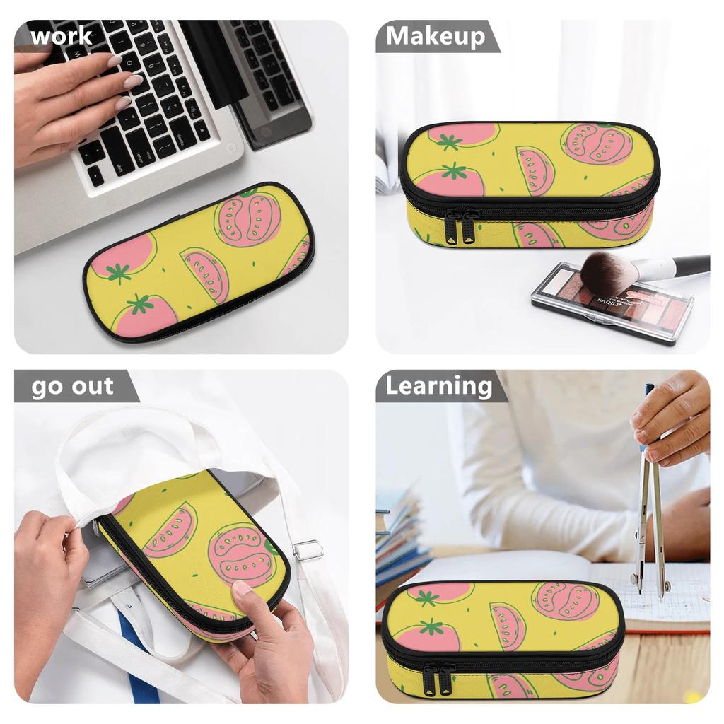 Pen Case Multi Compartment Zipper Closure 300D Polyester with Main Pocket Mesh Layer and Removable Pen Divider for Boys Girls
