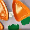 8Pcs Paper Plates Carrot Shape Cartoon Disposable Vegetable Tableware Thick Paper Trays Dishes Happy Easter