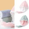 Soft and Absorbent Hair Drying Caps Coral Fleece Hair Towel Wrap for All Ages Button Closure Moisture Absorption