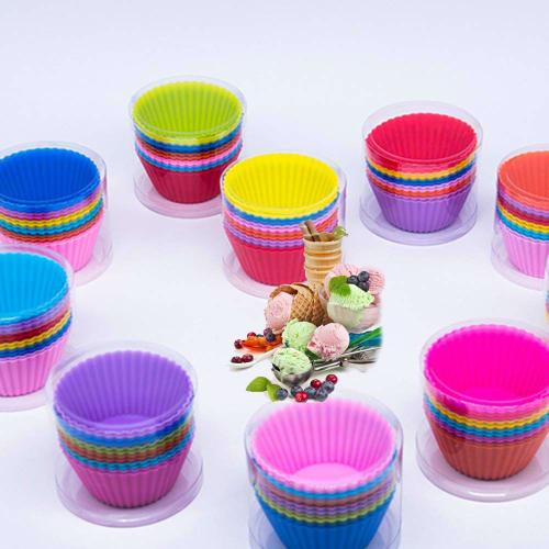 12 многоразовых силиконовых форм для выпечки, формочки для маффинов, случайные цвета