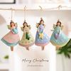 2D Angel Doll Wooden Xmas Tree Decor Cute Christmas Tree Pendant Christmas Decor