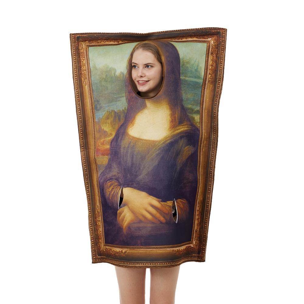 Женский забавный костюм Моны Лизы на Хэллоуин для взрослых, знаменитые наряды для рисования