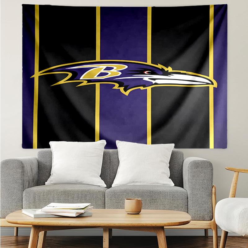 football Ravens Logo Quick-Dry Tapestry Hanging for Bedroom,Livingroom, Playroom,Decor Art Room Wall Tapestry Holiday and Birthday Gifts
