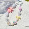 Cartoon Doll Min Letter Phone Lanyard Cute Candy Color Beaded Phone Chain Pendant Bracelet Keychain Anti Lost Phone Strap