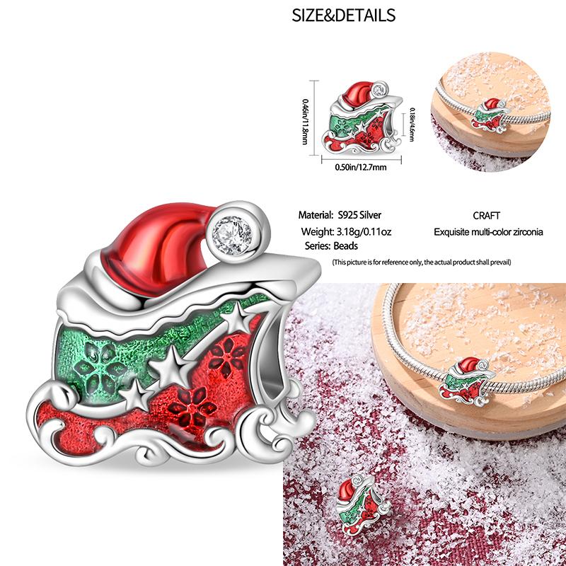 Copper Snowman Beads Christmas Bell Charms Fit 3Mm Women Bracelet Diy Accessories Christmas Gift Fine Jewelry