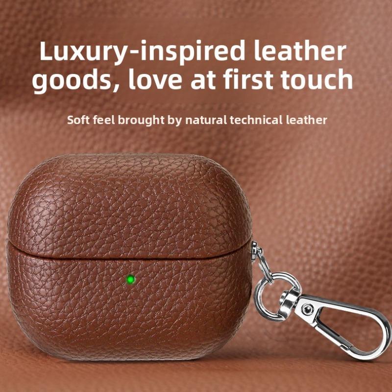 Применимо к защитному чехлу для Bluetooth-гарнитуры Buds3, однотонный чехол из искусственной кожи с рисунком личи, жесткий чехол, защитный чехол для гарнитуры с защитой от падений