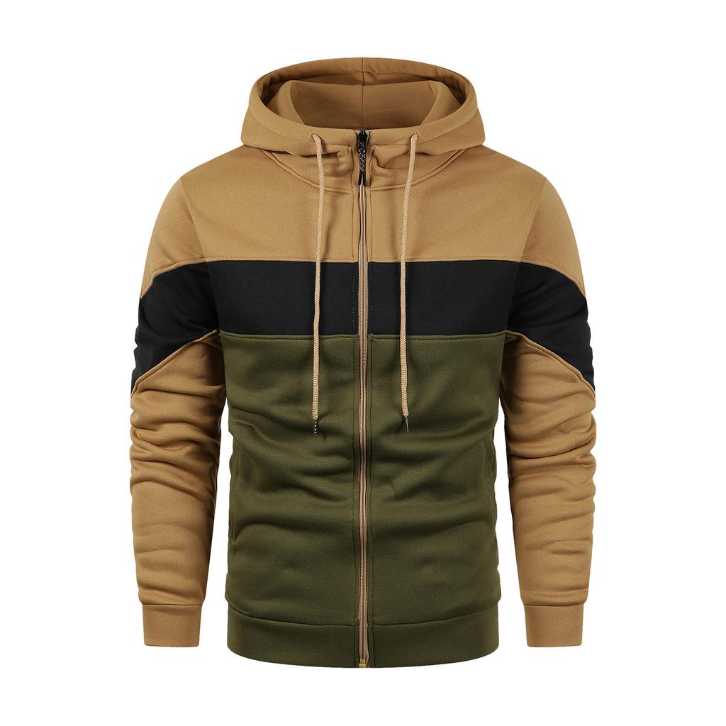 Men‘s Zipper Pullover Long Sleeve Hooded Sweatshirt Tops Blouse