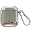 Подходит для Apple Airpods 1 2 3 4 Pro Pro2 Чехол для наушников Защитный чехол Гальванизированный зеркальный чехол Simplicity Silver с крючком