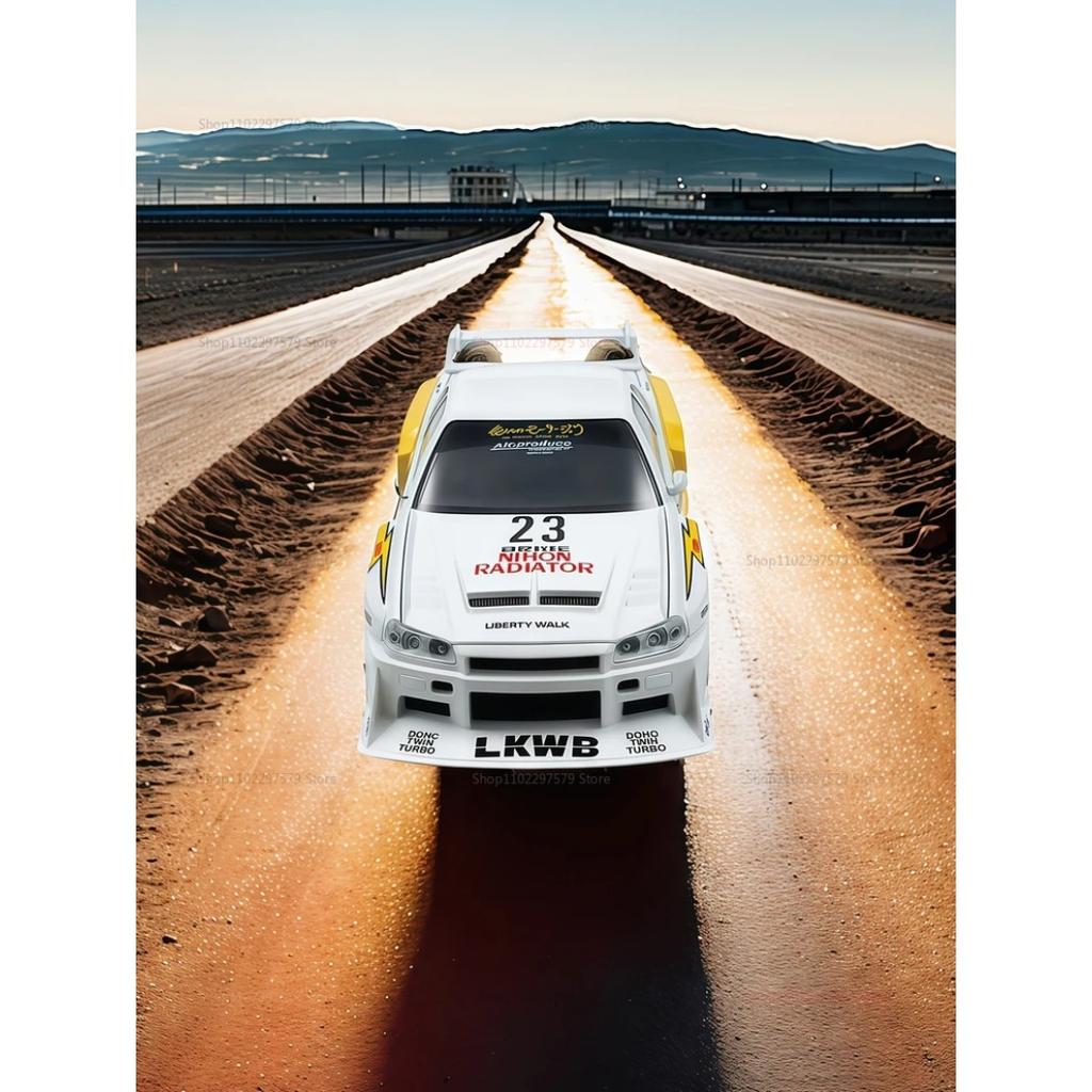 1/24 Nissan GTR R34 Technical Modified Alloy Car Model with Sound Light Features Kids Toy Collectible Gift Sports Car Decor Holiday Gift