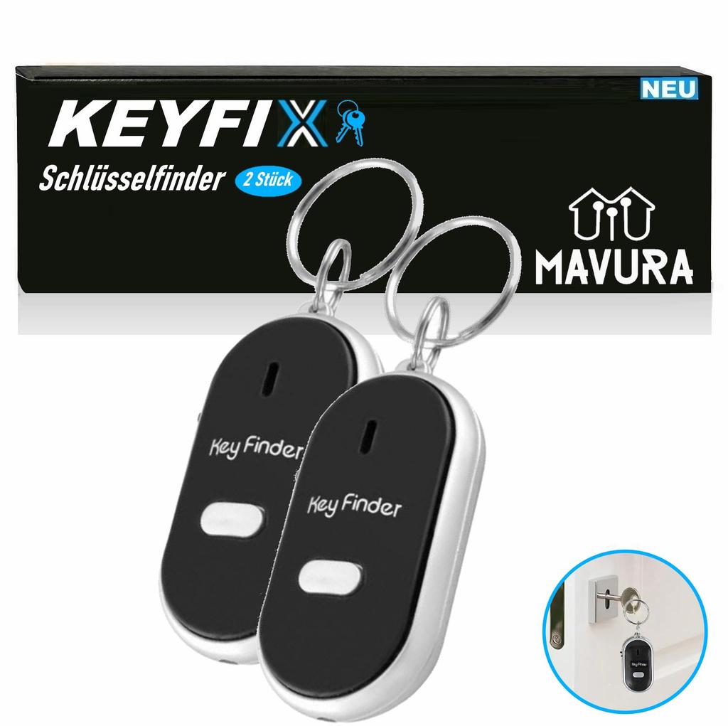 KEYFIX Key Finder Keychain Item Finder Key Ring 2 Pieces