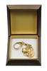 Welsh Springer Spaniel, Welsh Springer, Welsh Starter - Gilded key ring with dog in gift box, handbag decoration, luxury accessory by Art-Dog brand