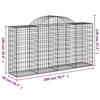 VidaXL Curved Gabion Baskets 12 Pcs 200x50x100/120 Cm Galvanized Iron, Gabion, Gabion Cage, Gabion Wall Basket, Wall 3146330