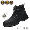 Men Waterproof Safety Boots High Top Steel Toe Anti-smash Stab-resistant Safety Shoes Design Suitable for Exploitation Site