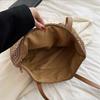 Zipper Beach Bag Bohemian Style Raffia Shoulder Bag Simple Weave Straw Tote Bag  Shopping