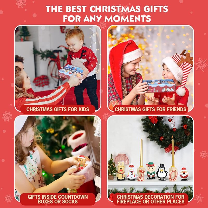 LIHAO Рождественский приз, игрушки, рождественский подарок, детский набор из 12 рождественских товаров, рождественское украшение, фигурка, игрушка, приспособление, заводная игрушка, украшение