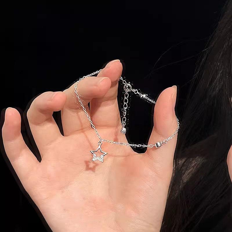 ANENJERY Браслет Hollow Star Zircon для женщин, милый, универсальный, новый браслет, подарок