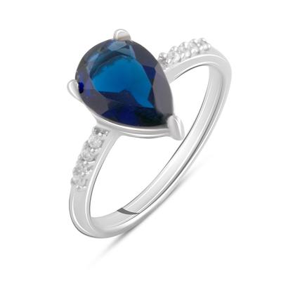 Серебряное кольцо с сапфиром nano, вес изделия 2,34 гр (1191316)