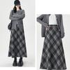 Women Plaid Skirt High Waist Vintage Wool A Line Loose Mid Length for Fall Winter