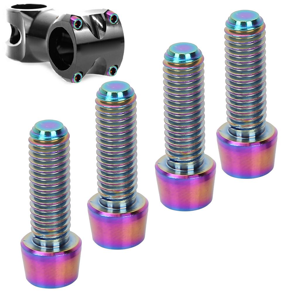4 шт. M6*18 мм конические болты из титанового сплава для велосипеда, фиксированные винты для выноса горного велосипеда