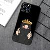 Мусульманская арабская девушка в хиджабе Чехол для телефона для Apple iPhone 15,14,13,12,11,XS,XR,X,8,7,Pro,Max,Plus,mini Силиконовый Черный Чехол