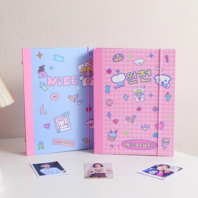 Kawaii A5 переплет для фотоальбома 6 отверстий с отрывными листами Kpop фотокарта сбор книги твердая бумажная обложка 3/5 дюймов сумка с рукавами для карточек канцелярские принадлежности