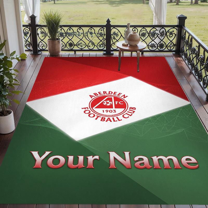 Custom Text Printed Rug Aberdeen FC Non Slip Floor Carpet For Home Room Decor