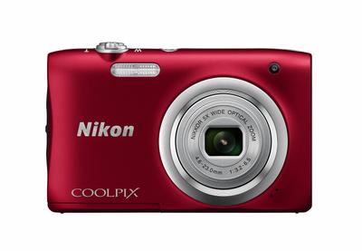 Nikon Цифровая фотокамера COOLPIX A100 5x оптический миллион пикселей Красный A100RD 20.05