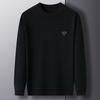 Striped Long-sleeved Velvet Sweater for Men, New Winter Round Neck Casual Bottoming Shirt, Versatile Sweater Top