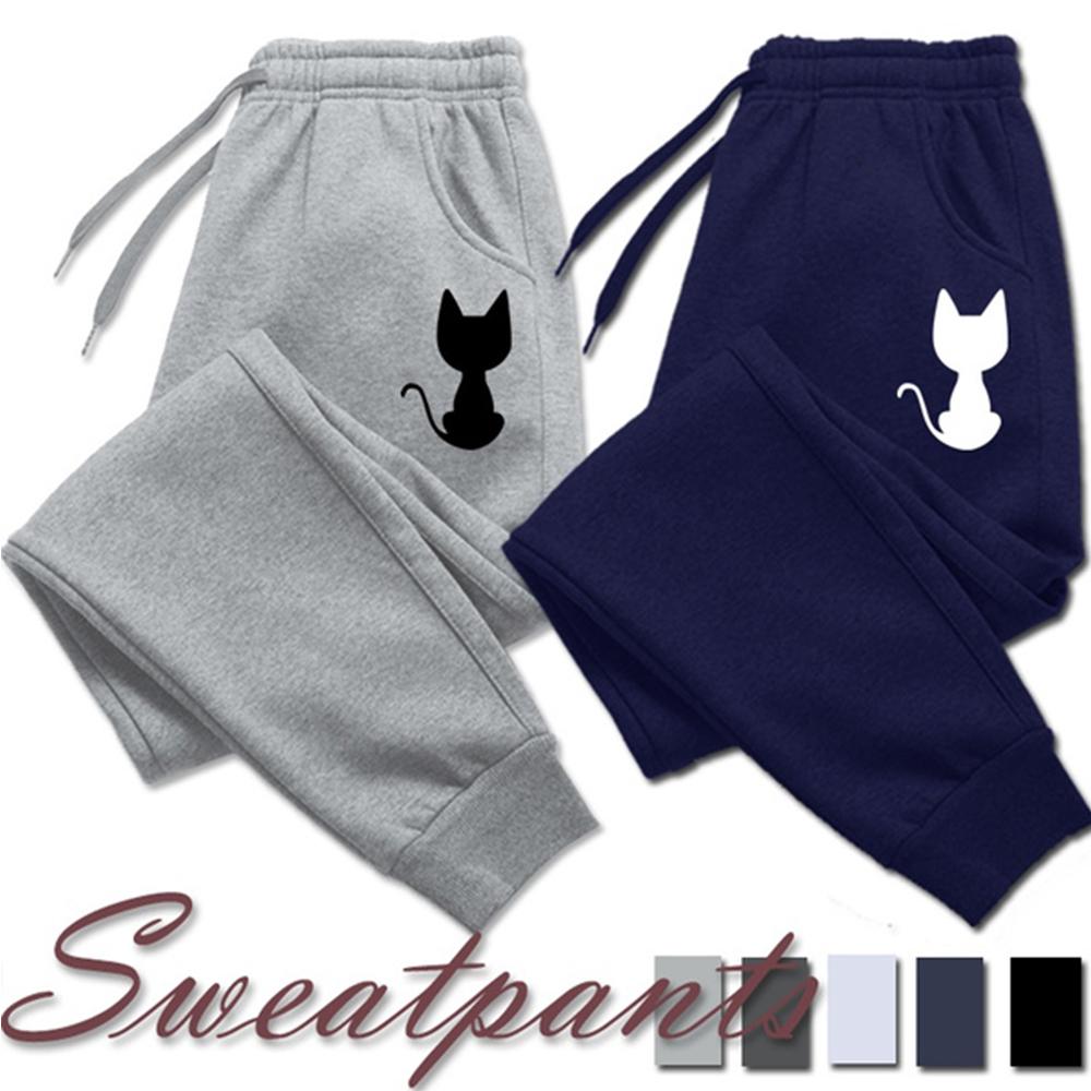 Printed Women Sweatpants Cotton Long Pants Jogger Trousers Sports Fitness Solid Jogging Pants