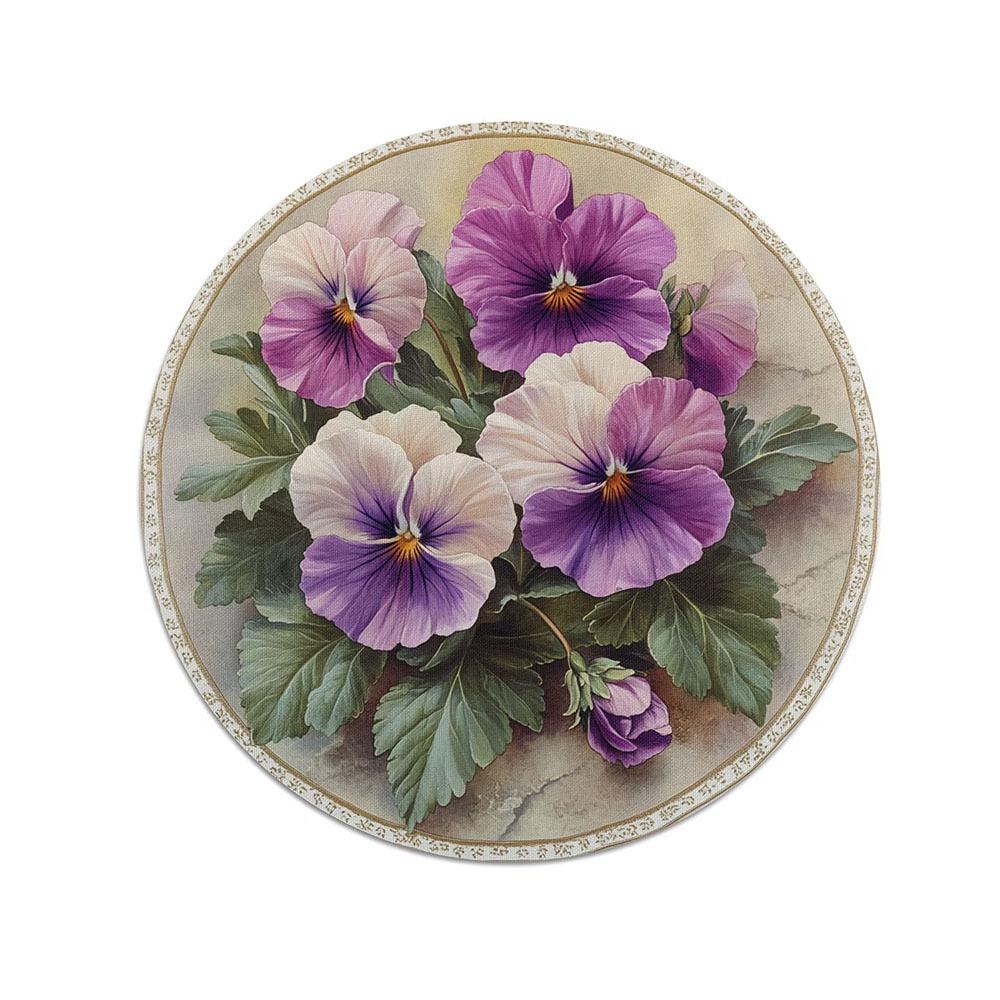 Heat Resistant Petal Round Mat Round Shape Heat Resistant Placemats Tea Party