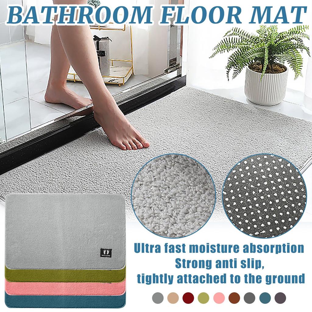 Нескользящий коврик для ванной комнаты, впитывающий напольный коврик для двери ванной комнаты, очень мягкий коврик для двери, который можно стирать в машине