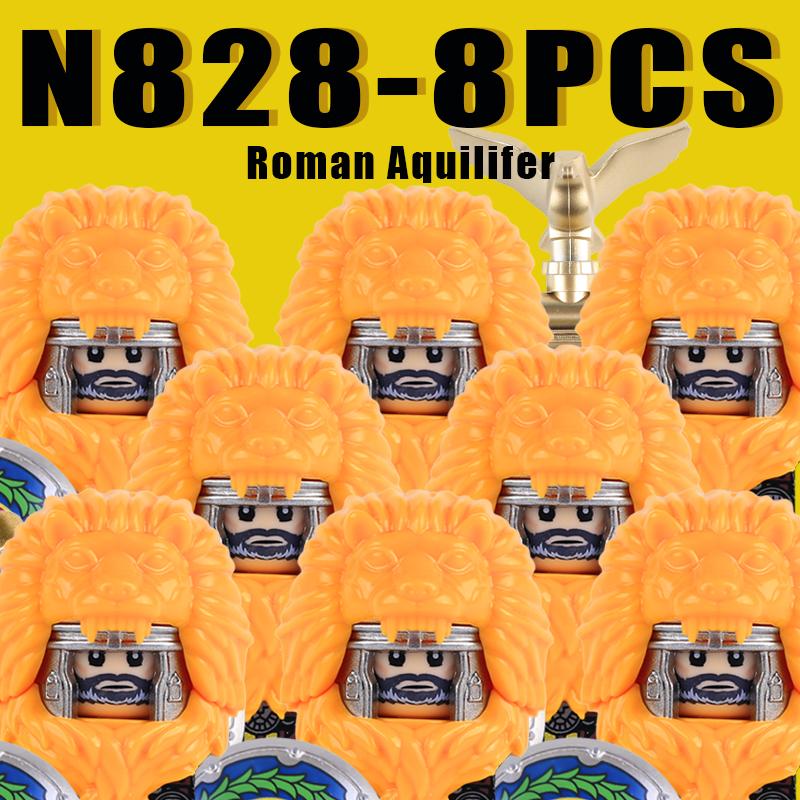 Средневековые Военные Рим Рыцари Строительные Блоки Замок Армия Воин Солдат Фигурки Арбалетчик Щит Меч Легион Блоки Игрушки