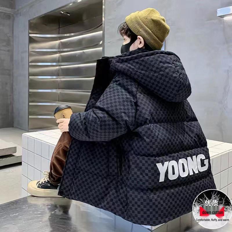 Мальчиковое зимнее пуховое пальто 2025 - Модная хлопковая куртка для детей старшего возраста