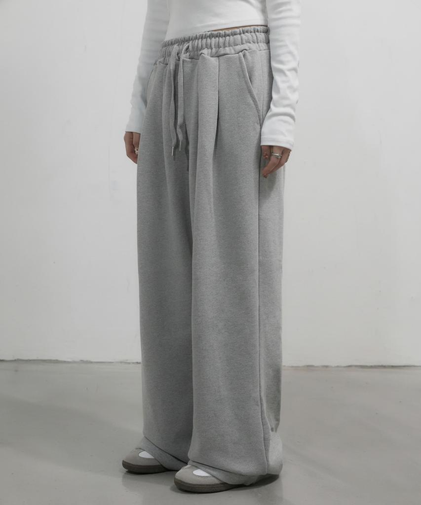 CHICKS Muir Double-Pleat Wide Pants Melange
