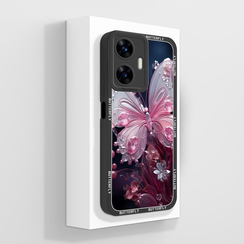 Красивые чехлы для телефона в форме сердца любви для Realme C55 C35 C25 C20 C15 C11 C21Y C25Y Мягкий жидкий силиконовый бампер Противоударный защитный чехол для Realme Casing