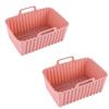 2PCS Silicone Air Fryer Liner Heat Resistant Baking Tray for Oven Microwave Rectangular Non-stick Baking Pan Kitchen Accessories