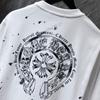 8735 CHROME HEARTS Лето 2026 Новая Высококачественная Хлопковая Круглый Вырез Свободная Большого Размера Мужская и Женская Футболка Футболка для Пары