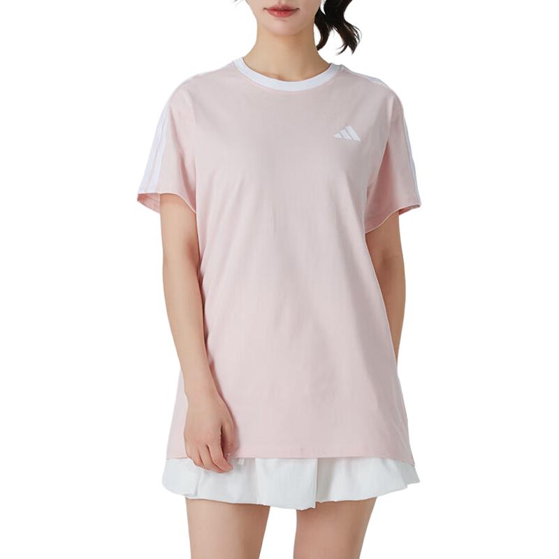 adidas BOYFRIEND Обычная футболка Женская Светло-розовый/Белый JY7614