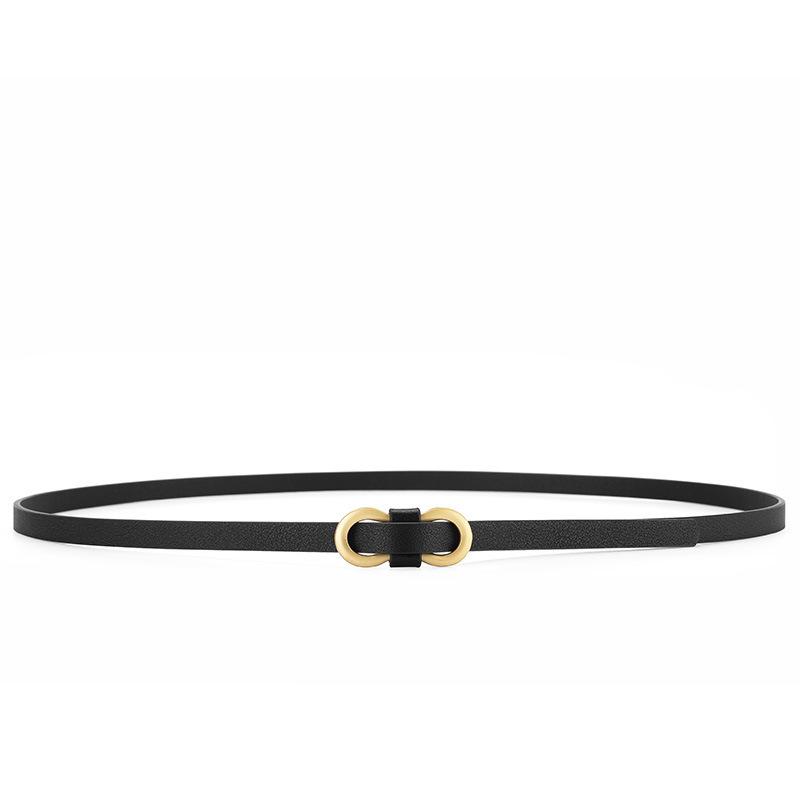 Женский ремень 105 см Корейский стиль Модный тонкий ремень Ремень для платья, рубашки Универсальный и простой Без проколов Маленький ремень из полиуретана