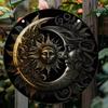 1PC Glam Style Sun and Moon Wall Art Hanging Ornament, High Definition Flat Printed Home Decor with Pre-Installed Hanging Hole