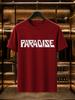 2026 New 100 Cotton Tshirt Paradise Bold Block Letter Print Tee Vintage Minimalist Streetwear Casual Short Sleeve