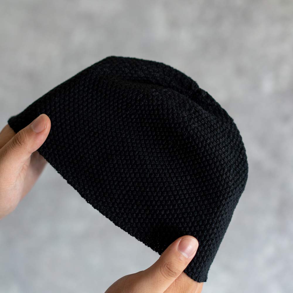 Nakota Премиальный Хлопок Бесшовный Исламский Короткий Вязаный Колпак для Больших Размеров Глубокий Сделано по Размеру Черная Шапка, Бини, Мужской, В наличии, Непрозрачный, Посадка, 100% Хлопок,