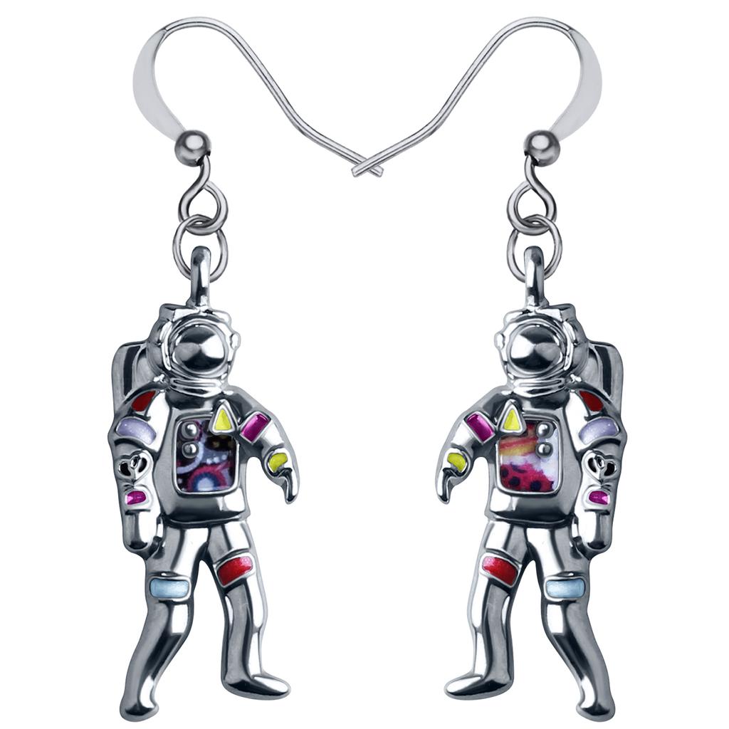 Эмалевой сплав Луна Астронавт Космонавт Серьги Подвеска Подвески Модные украшения Для Женщин Девочек Детей Новинки Аксессуары